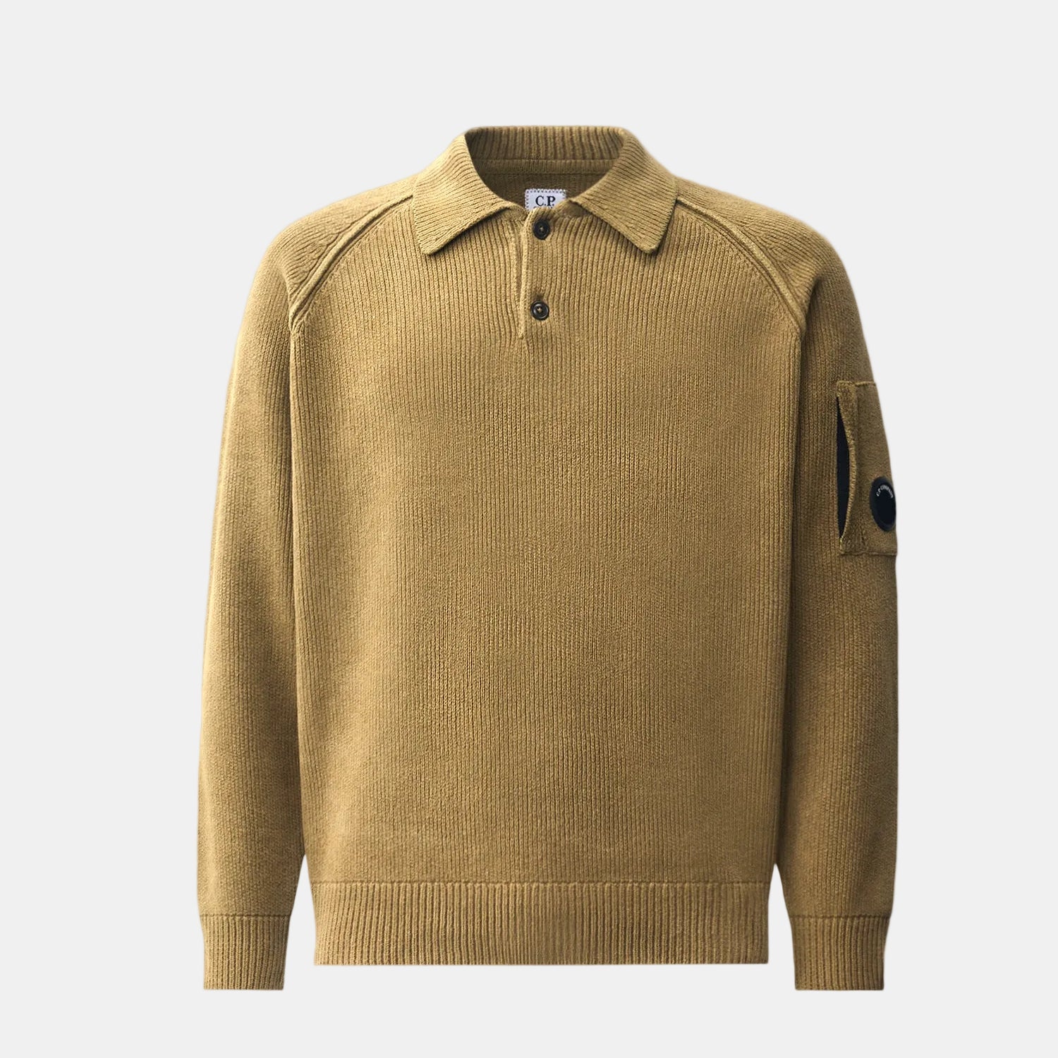 Chenille Cotton Lens Polo Sweater
