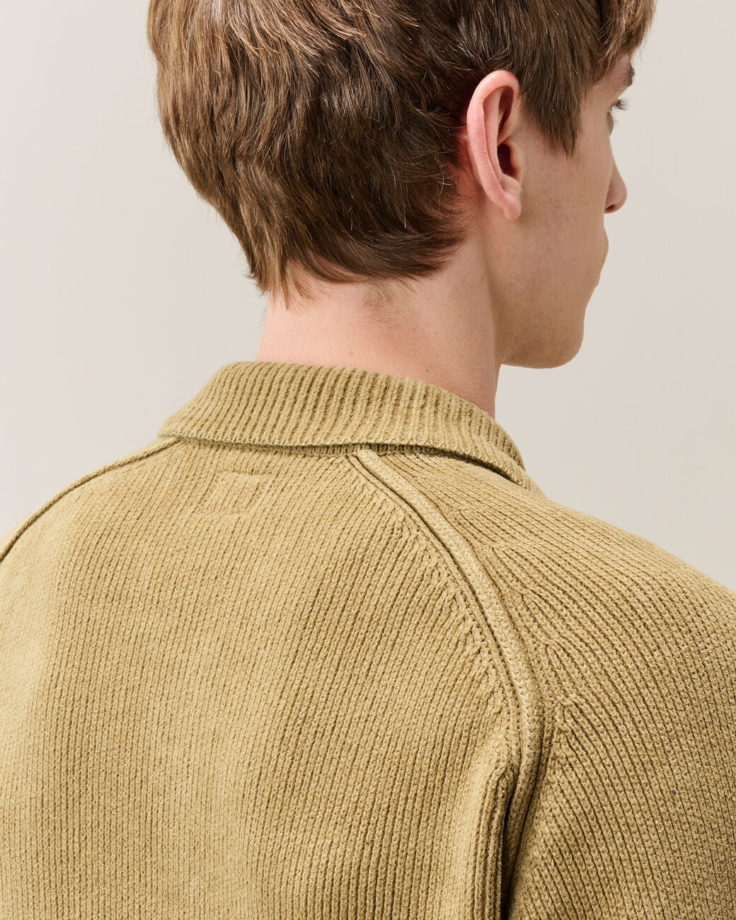 Chenille Cotton Lens Polo Sweater