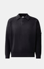 Chenille Cotton Lens Polo Sweater