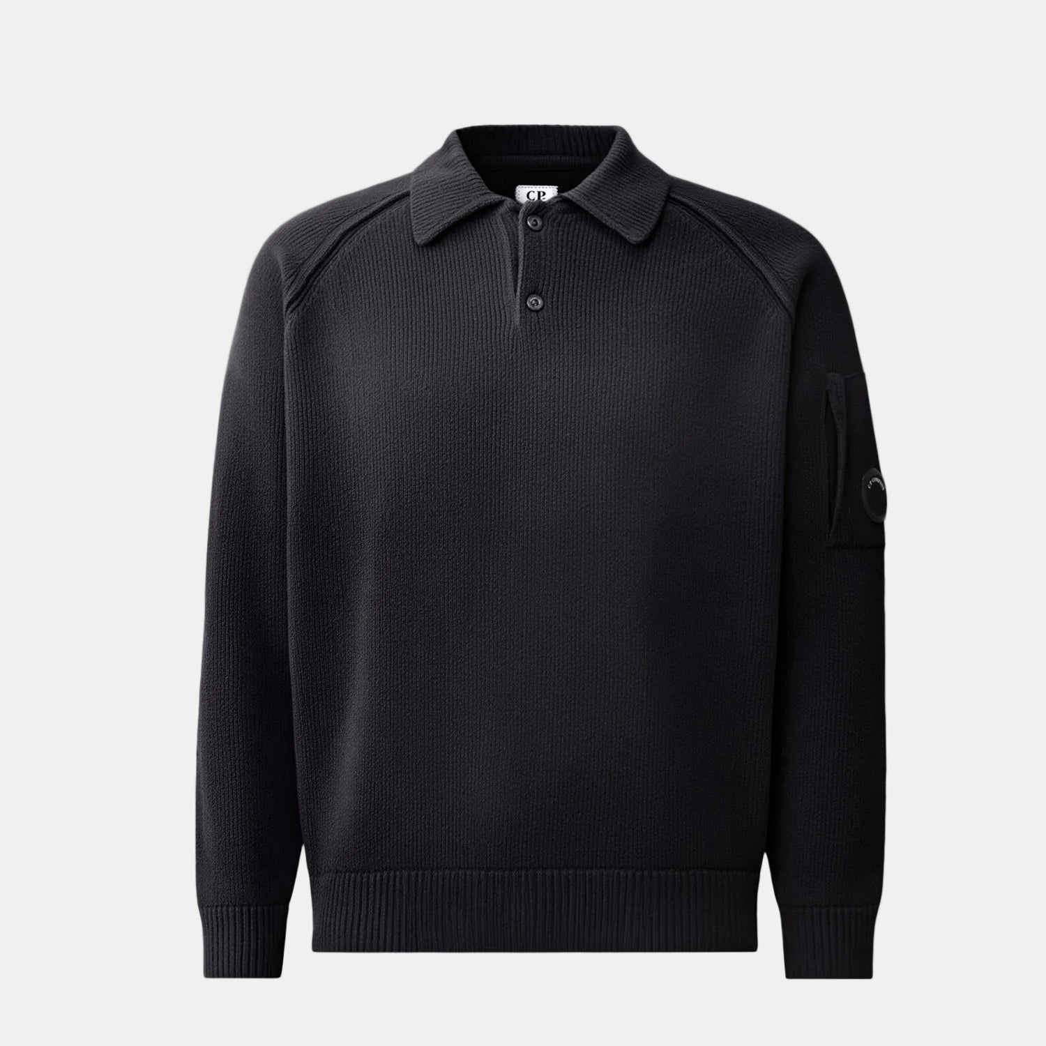 Chenille Cotton Lens Polo Sweater