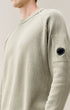 Chenille Cotton Lens Crewneck Sweater