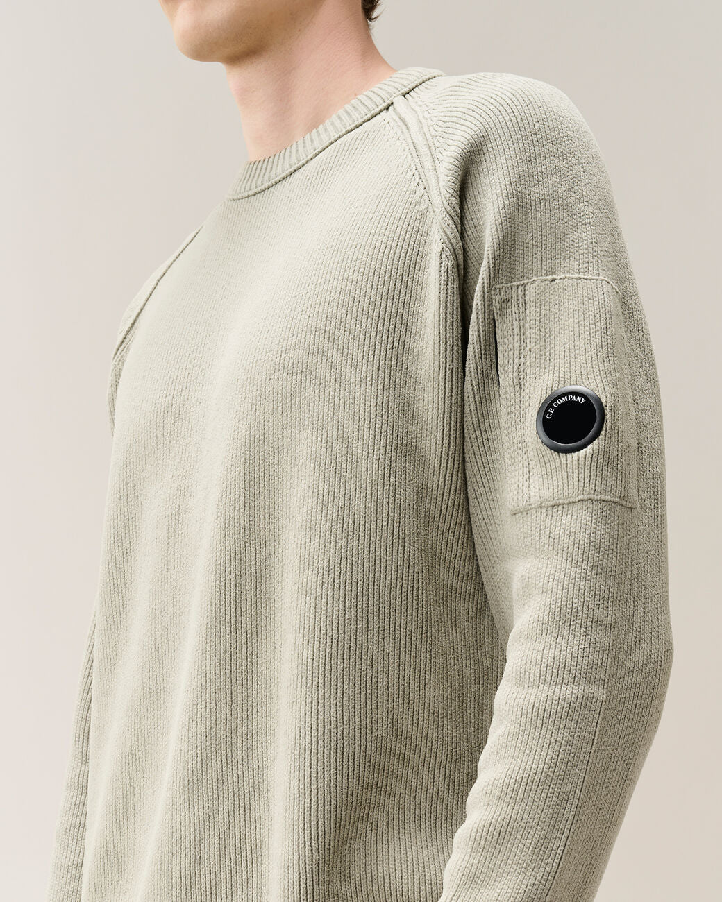 Chenille Cotton Lens Crewneck Sweater