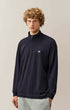 Stretch Piquet Long Sleeve Half Zip Polo