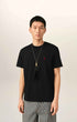 T-Shirt aus schwarzer Baumwolle