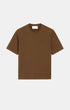 T-Shirt aus brauner Baumwolle mit Prägung