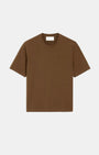 T-Shirt aus brauner Baumwolle mit Prägung
