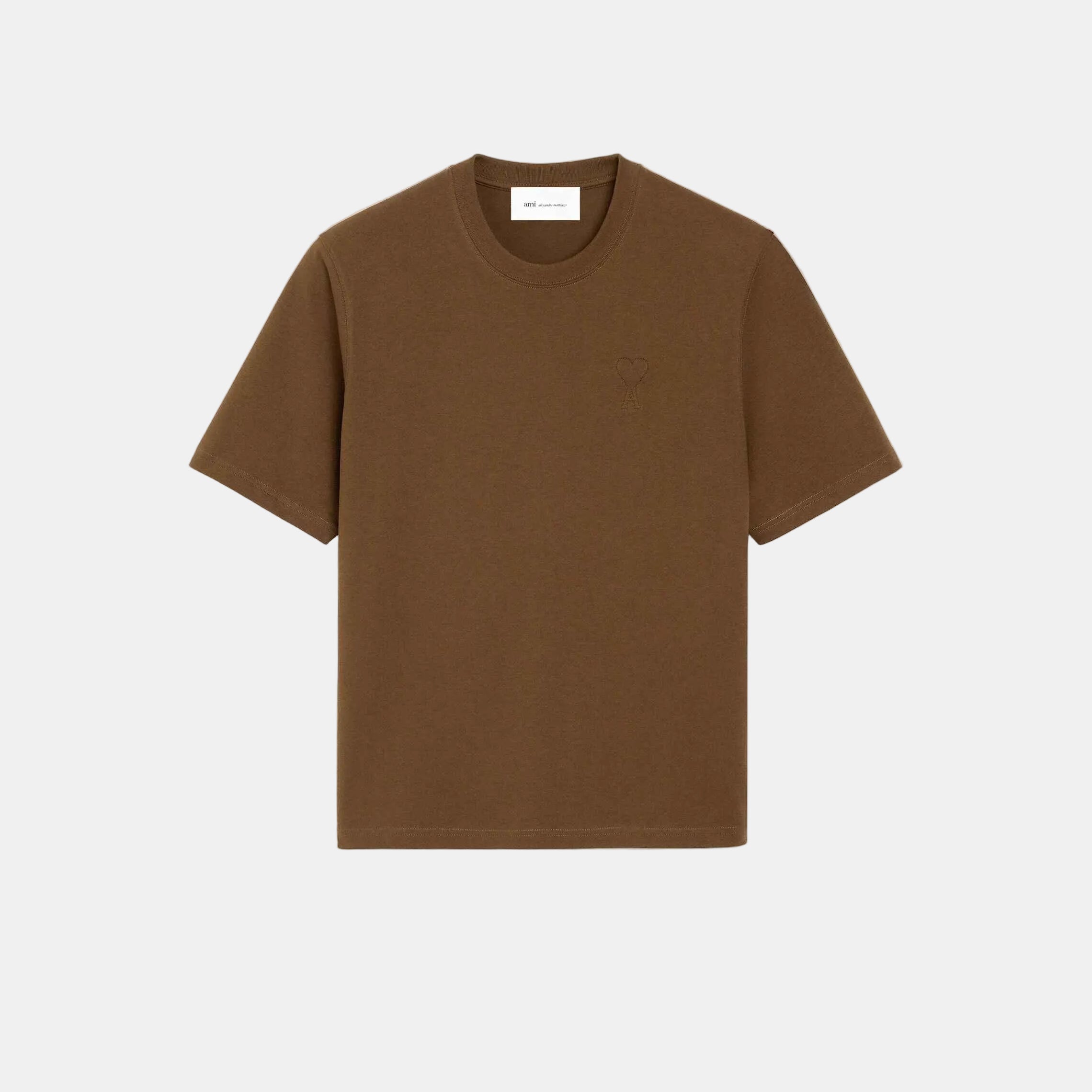 T-Shirt aus brauner Baumwolle mit Prägung