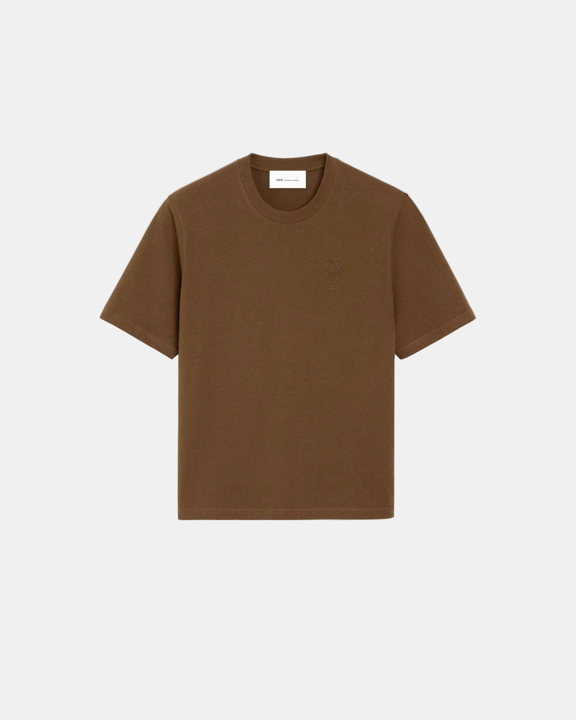 T-Shirt aus brauner Baumwolle mit Prägung