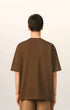 T-Shirt aus brauner Baumwolle mit Prägung