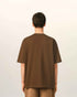 T-Shirt aus brauner Baumwolle mit Prägung
