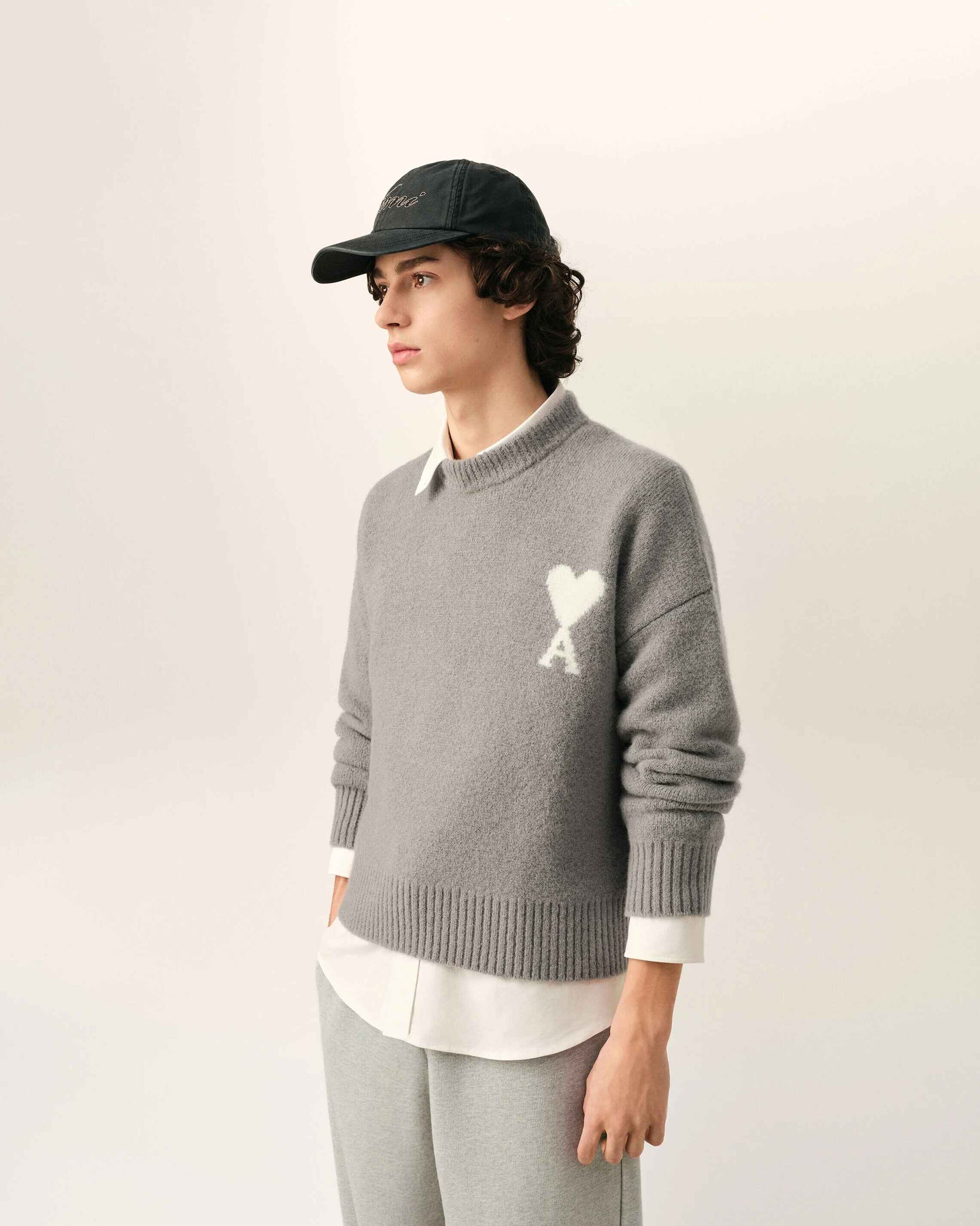 Pullover aus grauem Alpaka