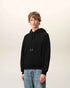 Hoodie aus schwarzer Baumwolle mit Prägung