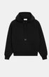 Hoodie aus schwarzer Baumwolle mit Prägung