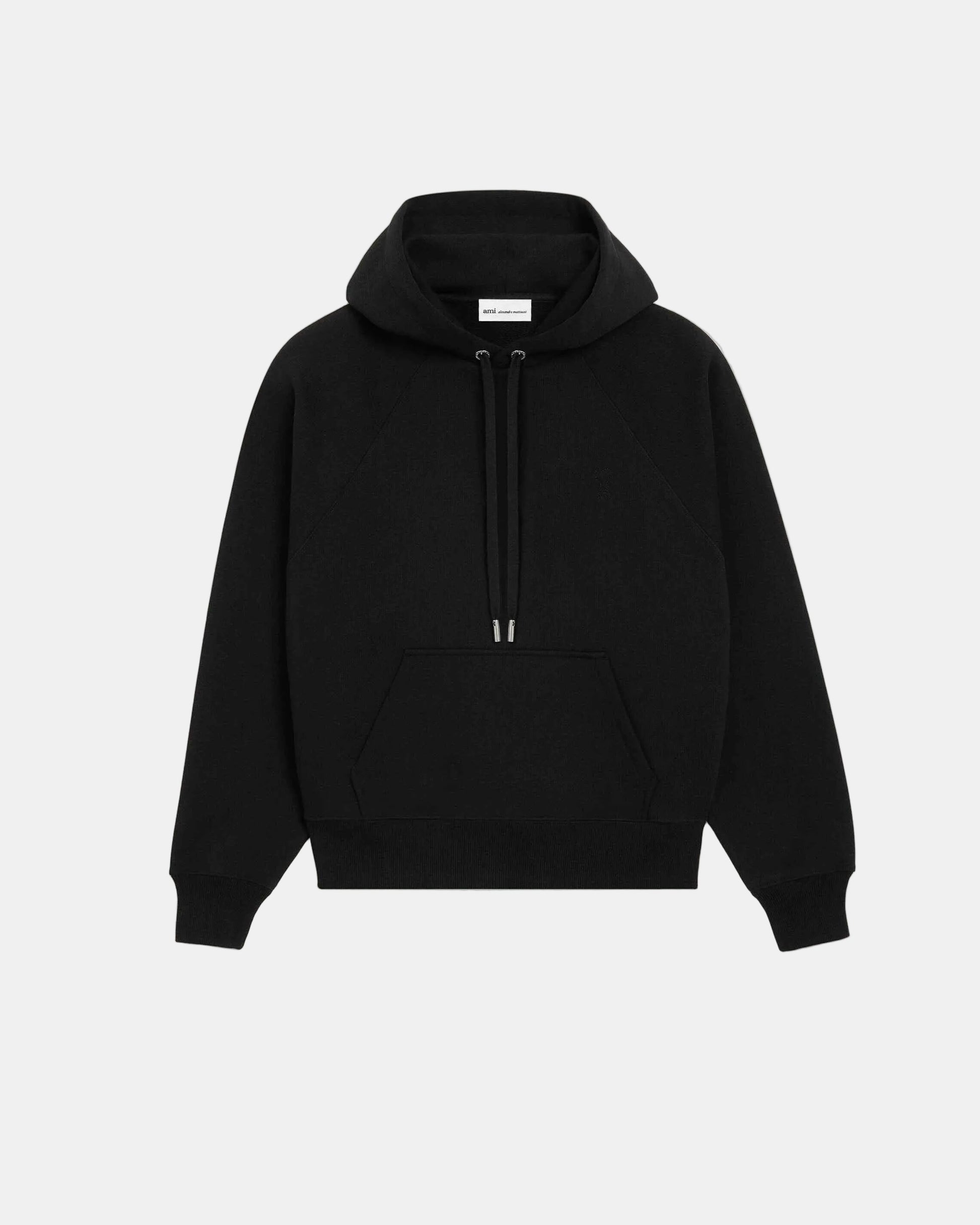 Hoodie aus schwarzer Baumwolle mit Prägung