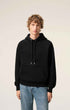 Hoodie aus schwarzer Baumwolle mit Prägung