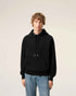 Hoodie aus schwarzer Baumwolle mit Prägung