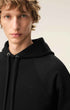 Hoodie aus schwarzer Baumwolle mit Prägung