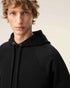 Hoodie aus schwarzer Baumwolle mit Prägung