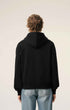 Hoodie aus schwarzer Baumwolle mit Prägung