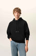 Hoodie aus schwarzer Baumwolle mit Prägung