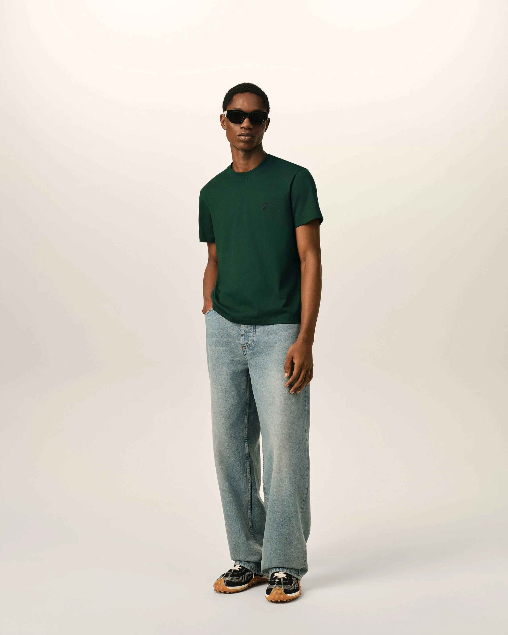 Ami -T-Shirt A258VertBouteilleNoir