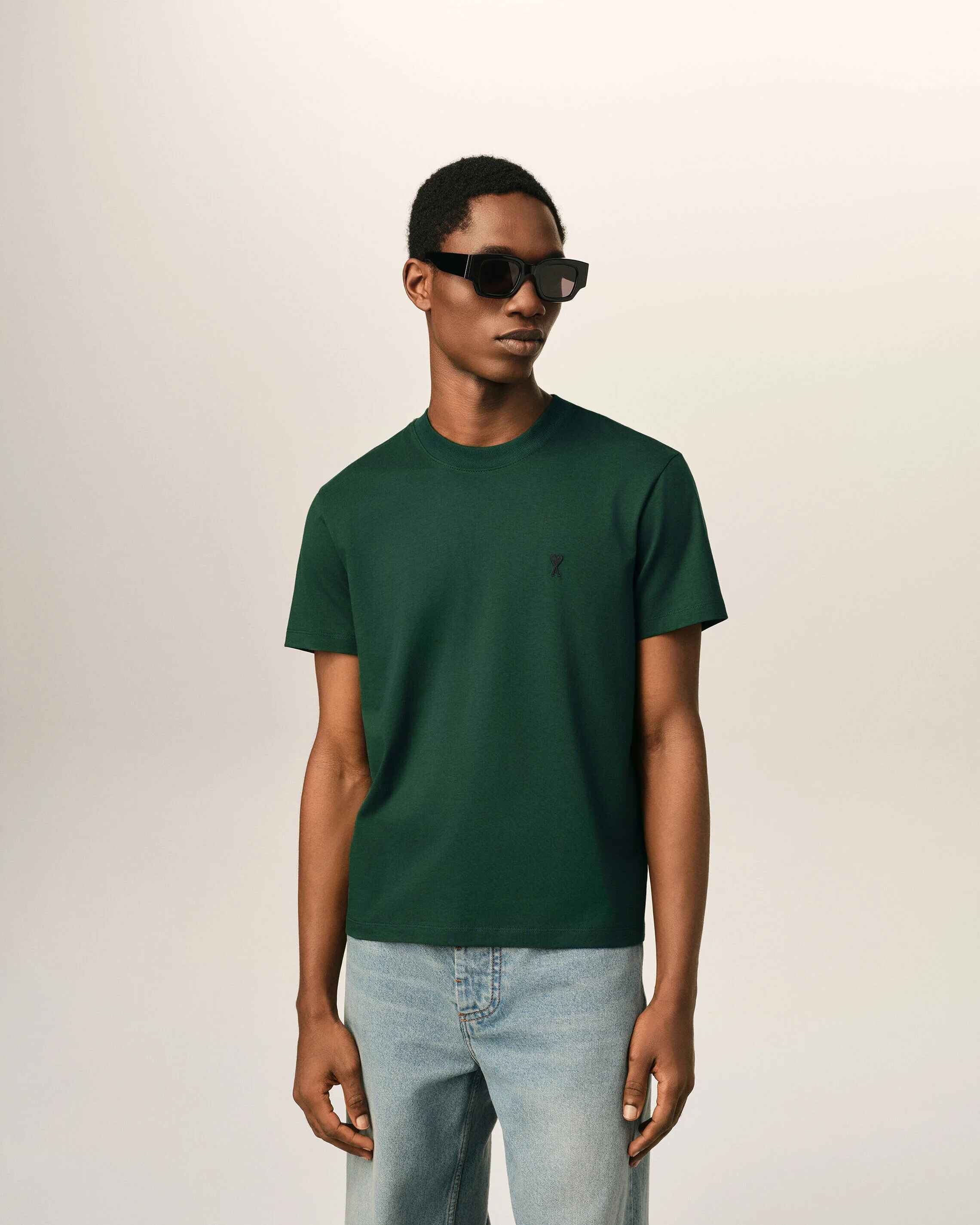 Ami -T-Shirt A258VertBouteilleNoir