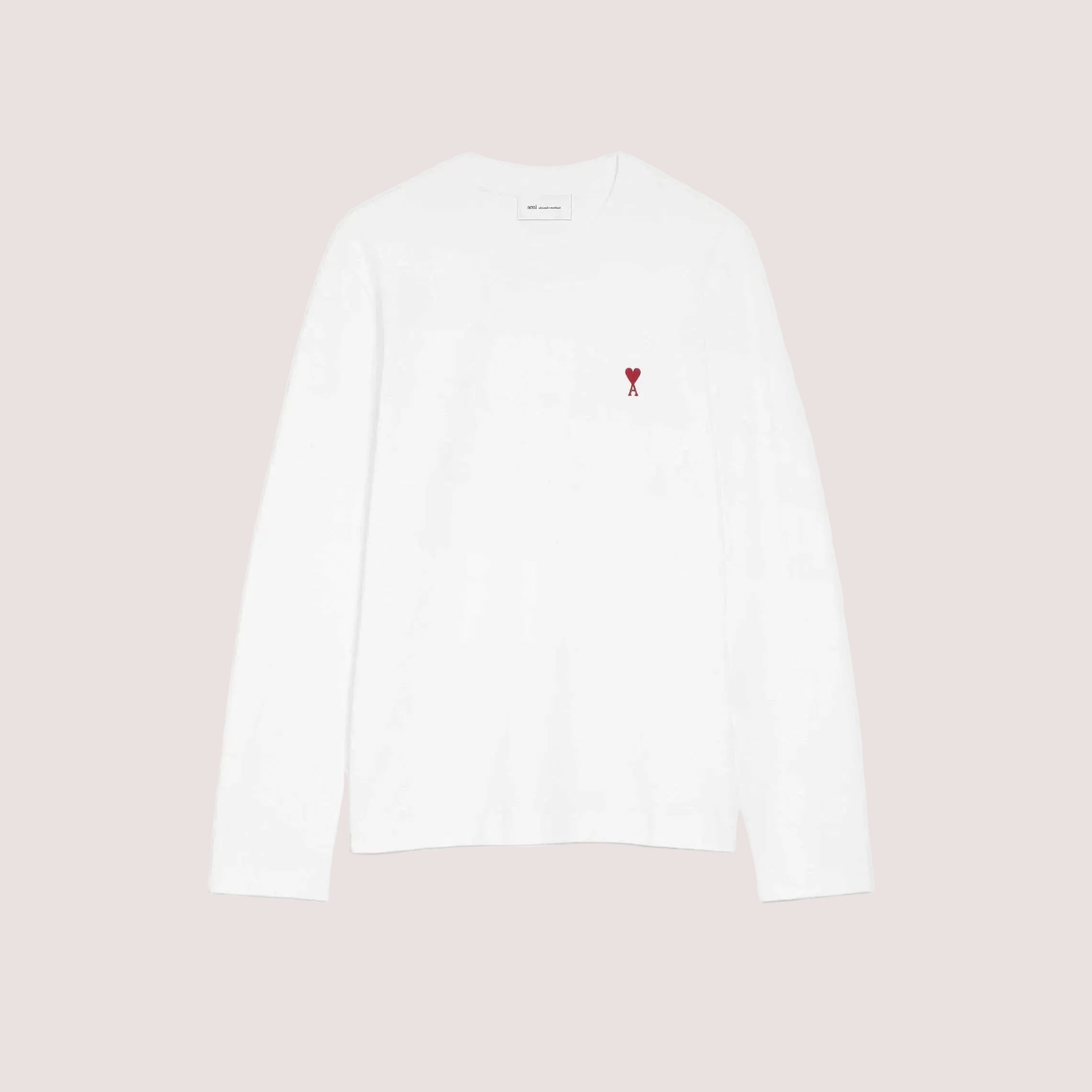 Langarm-T-Shirt aus weißer Baumwolle