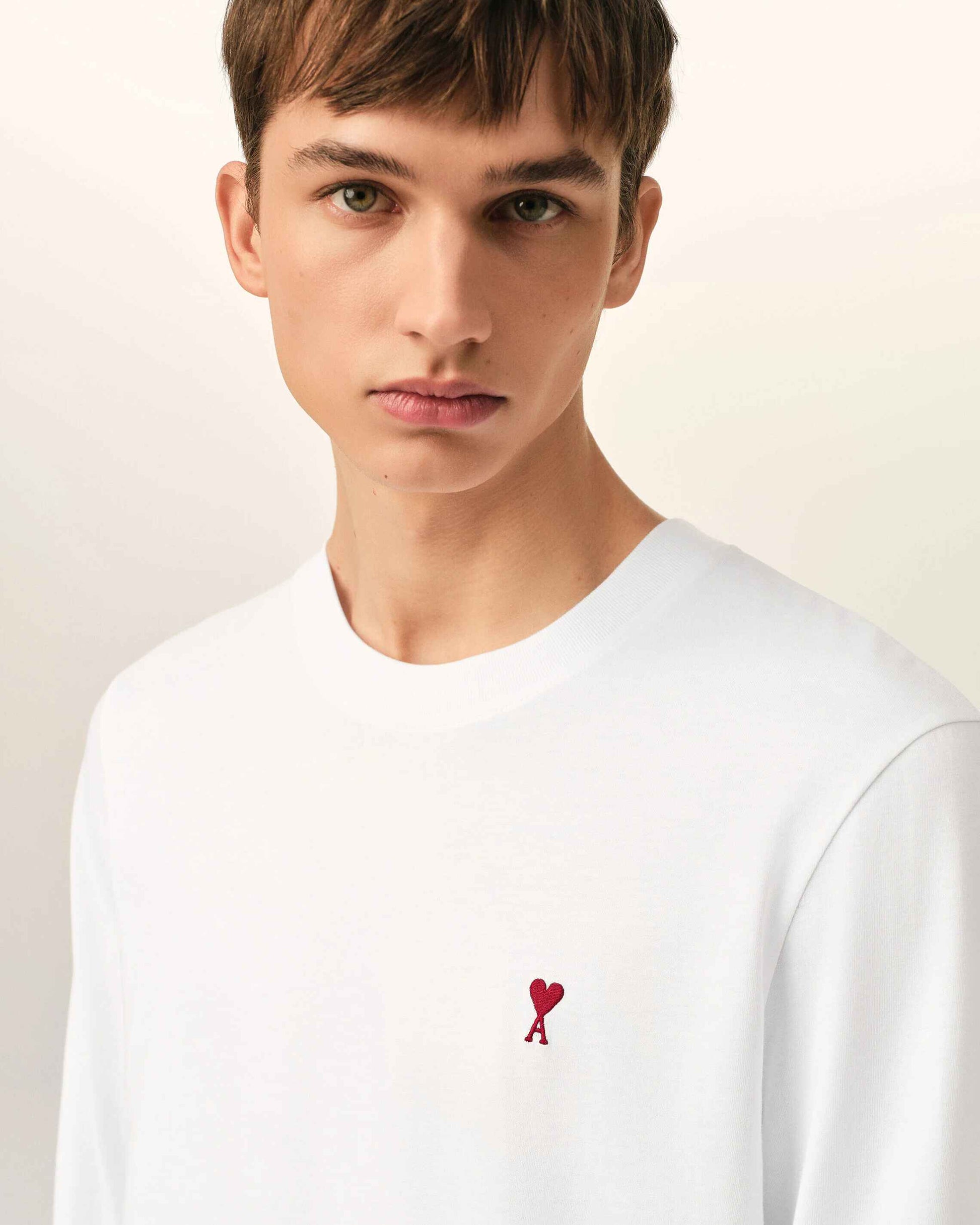 Langarm-T-Shirt aus weißer Baumwolle