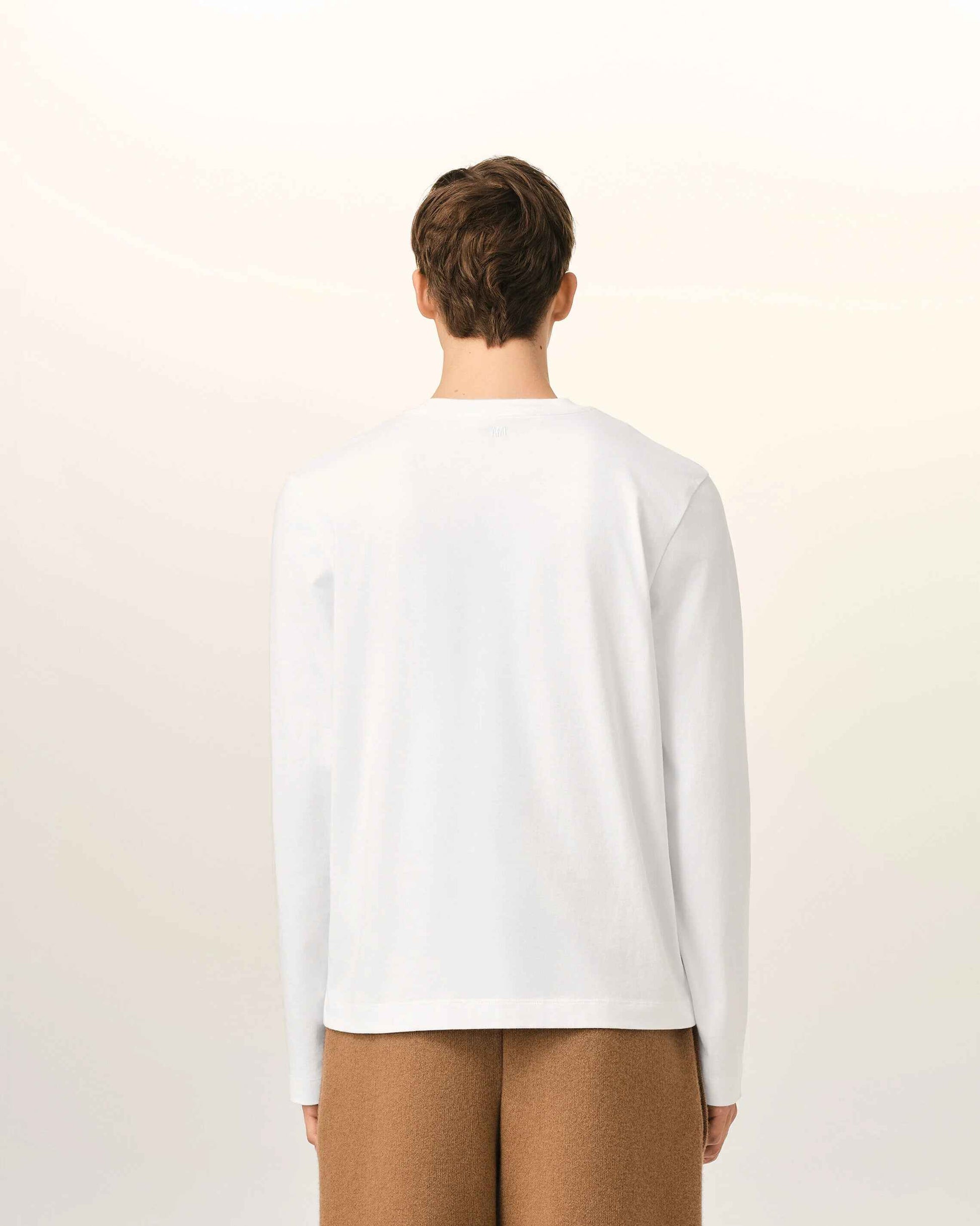 Langarm-T-Shirt aus weißer Baumwolle