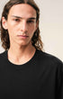 T-Shirt aus schwarzer Baumwolle mit Prägung