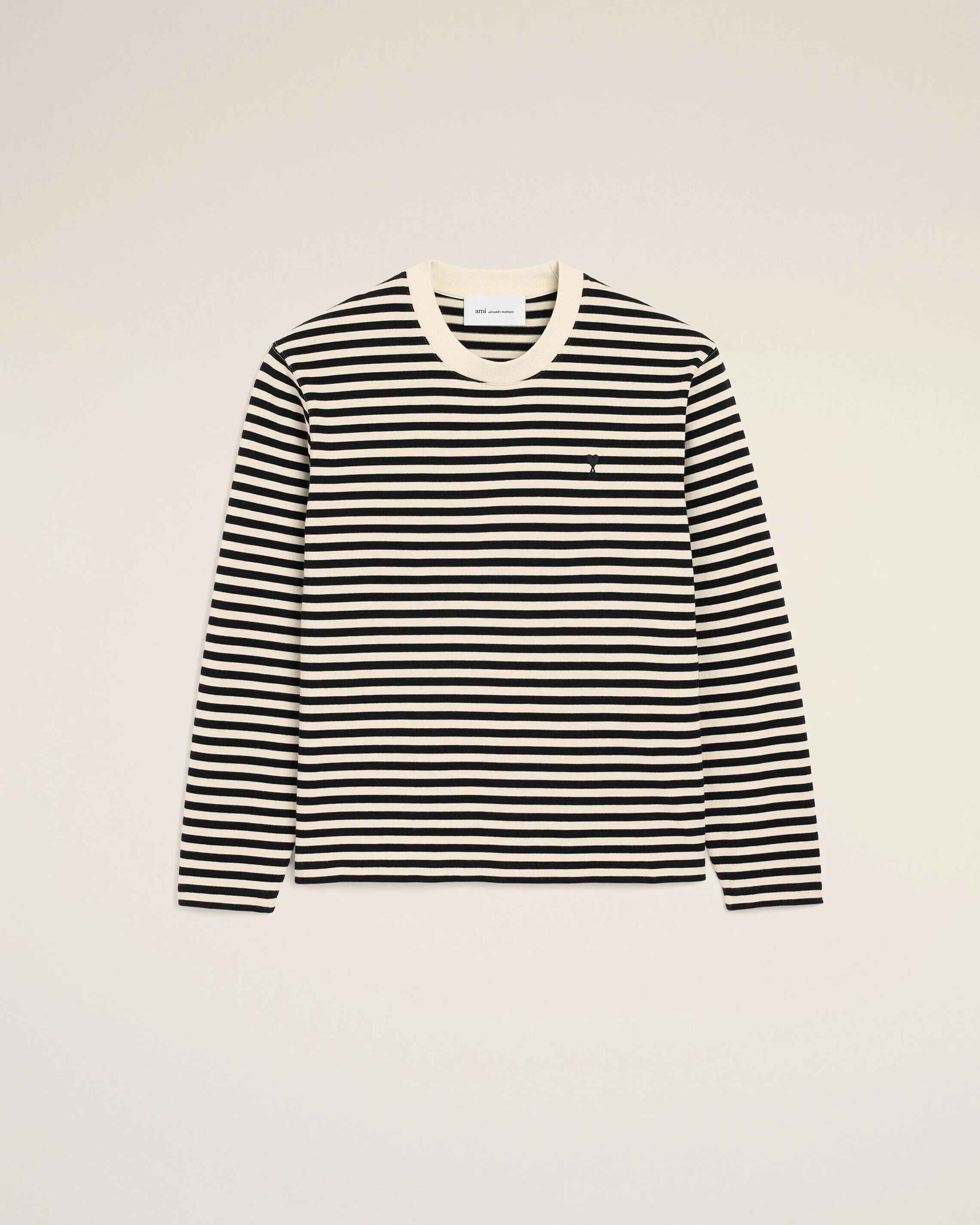 T-Shirt aus schwarzer und weißer Baumwolle im Marinière-Stil