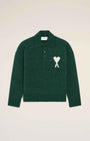 Poloshirt aus grüner Alpakawolle