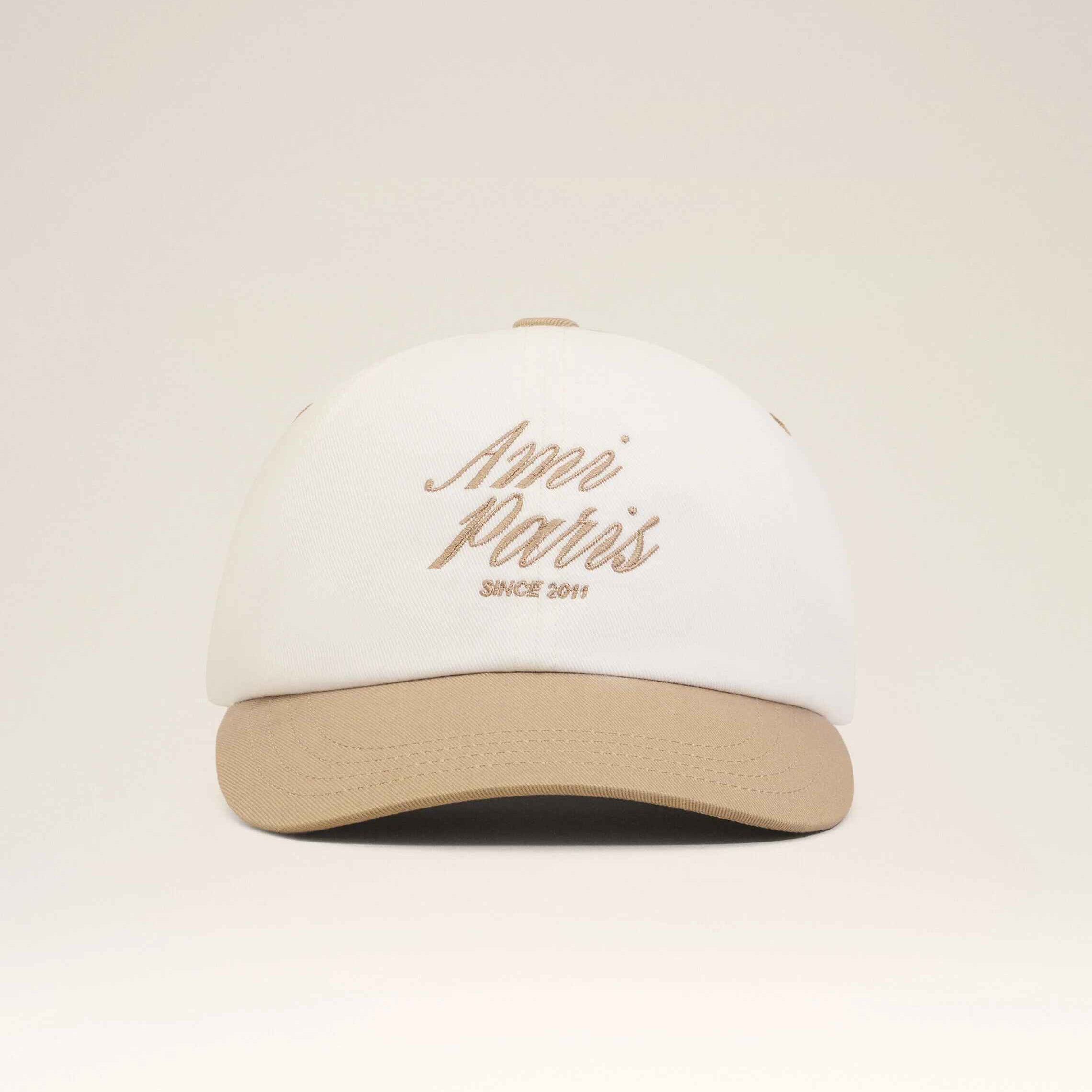 Beige-weiße Ami Paris Baumwollkappe