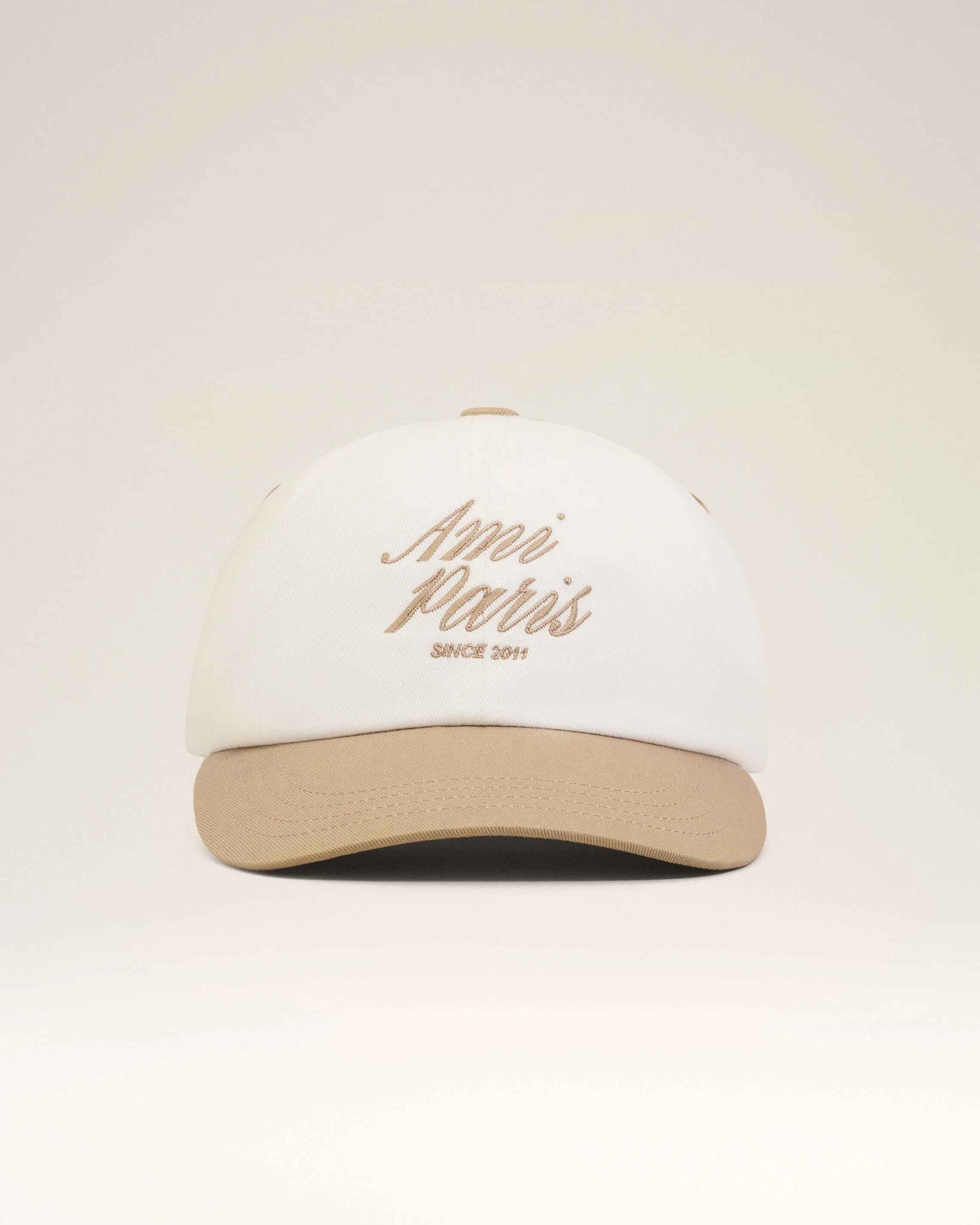 Beige-weiße Ami Paris Baumwollkappe