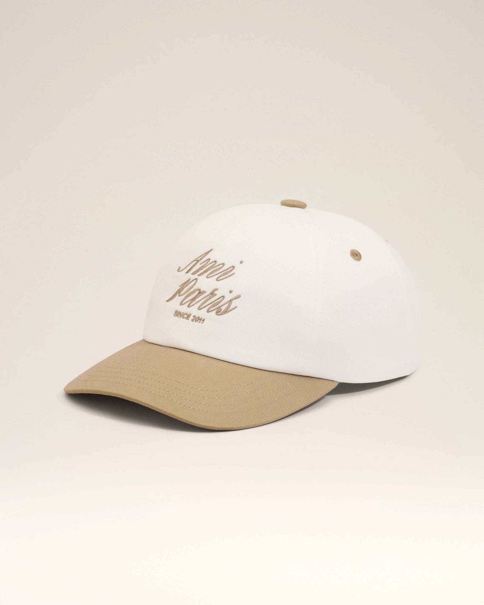 Beige-weiße Ami Paris Baumwollkappe