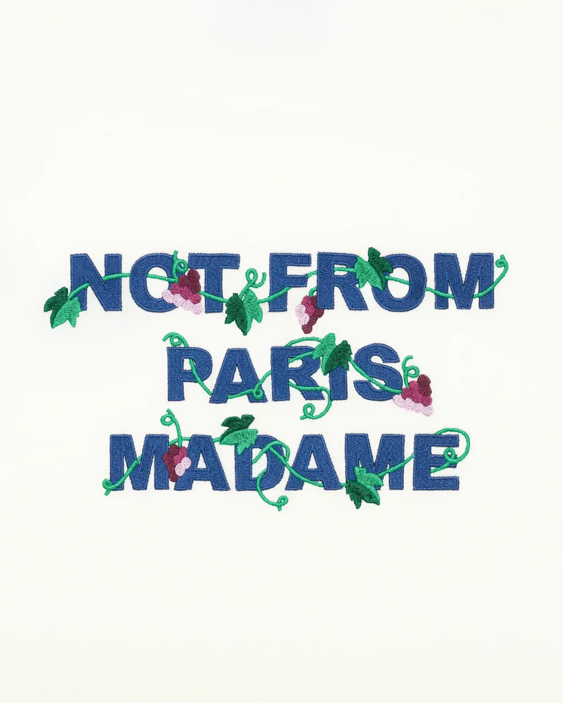 Vine Embroidered Slogan T-shirt