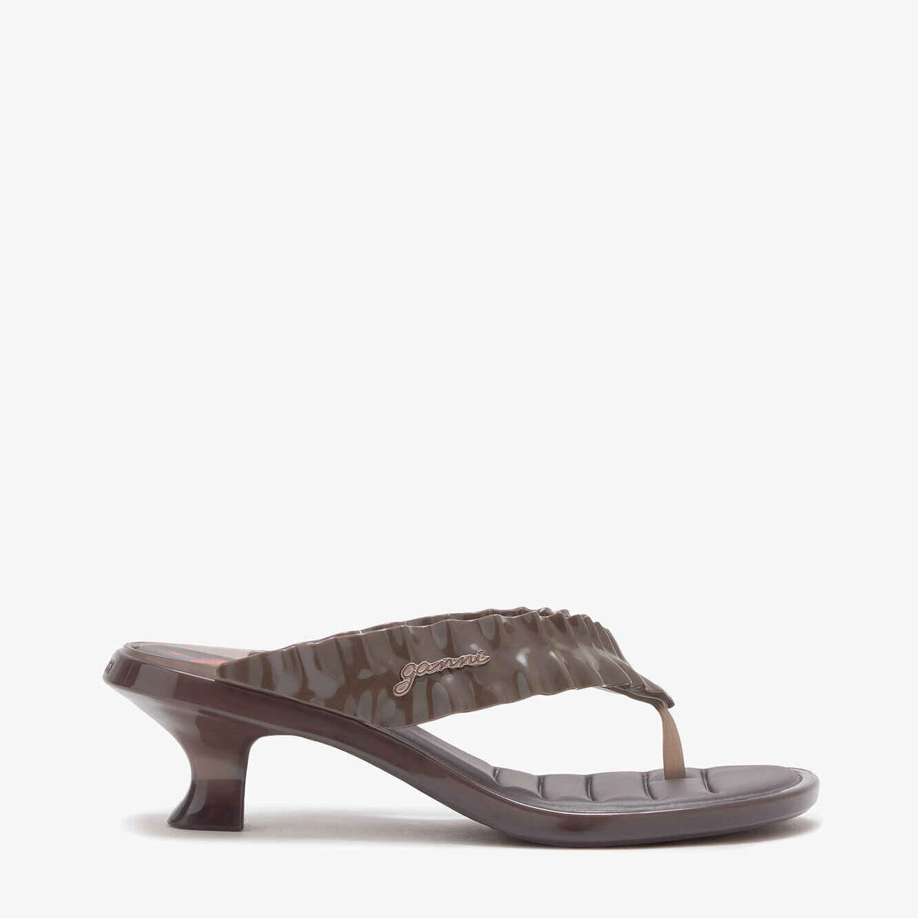 Melissa-Zehentrenner-Sandalen mit Pfennigabsatz in Braun