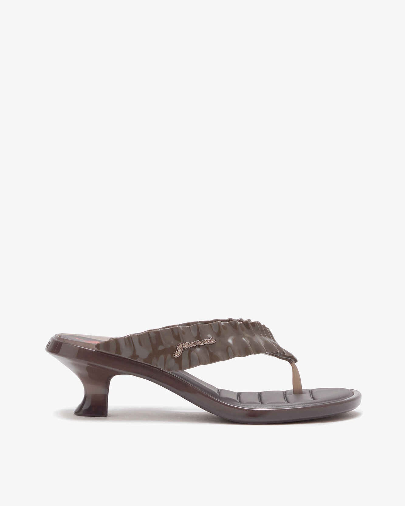 Melissa-Zehentrenner-Sandalen mit Pfennigabsatz in Braun
