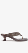 Melissa-Zehentrenner-Sandalen mit Pfennigabsatz in Braun