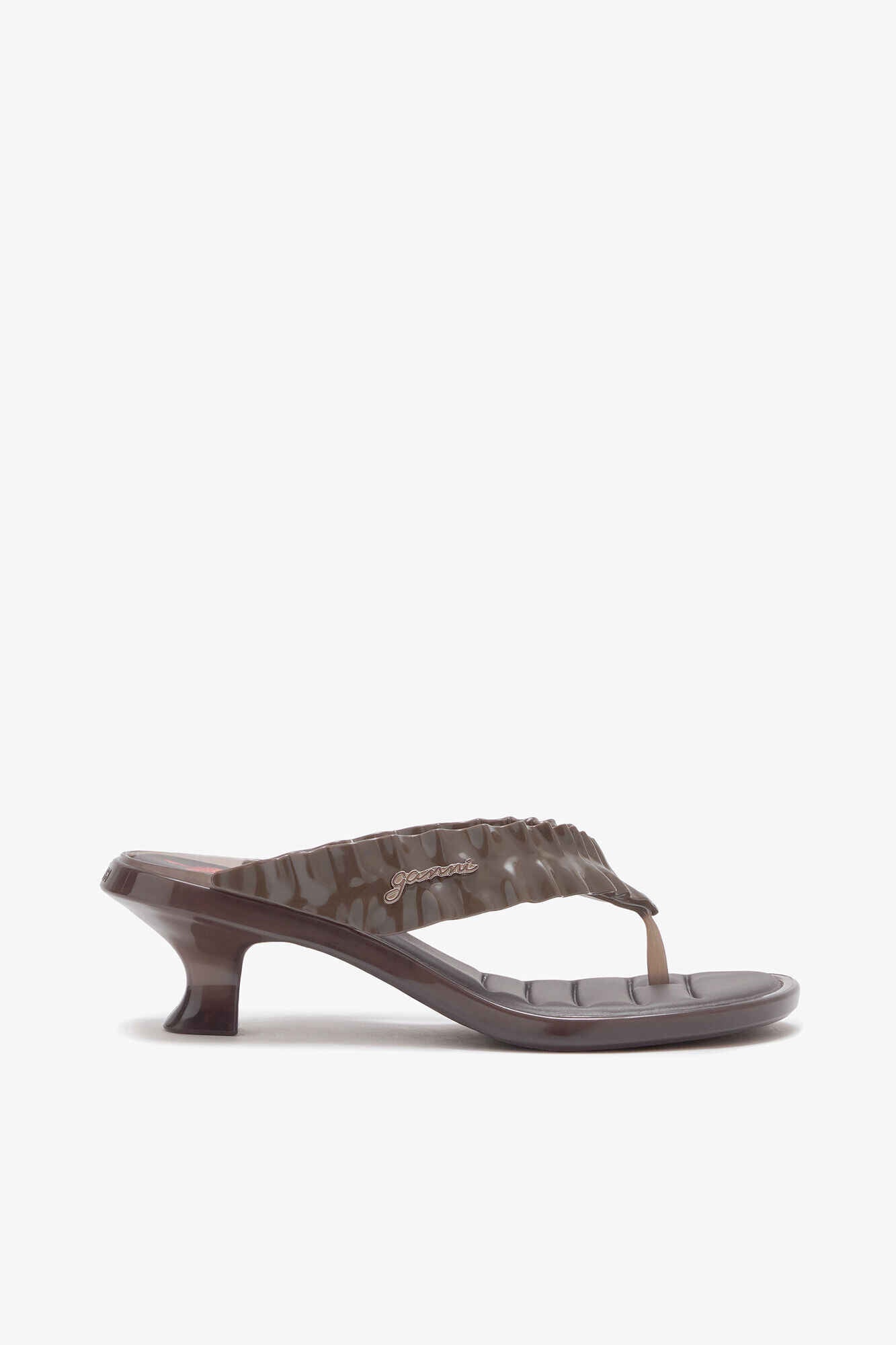 Melissa-Zehentrenner-Sandalen mit Pfennigabsatz in Braun