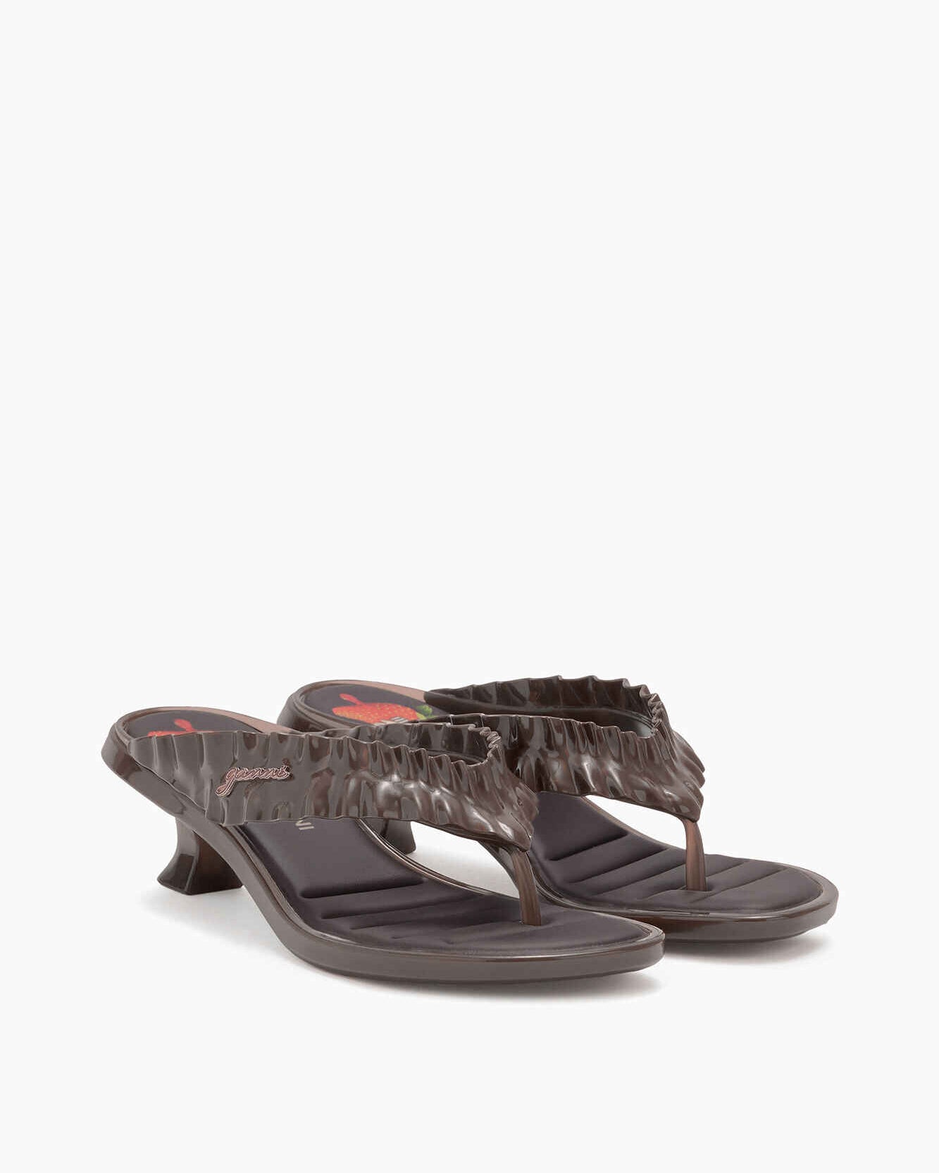 Melissa-Zehentrenner-Sandalen mit Pfennigabsatz in Braun
