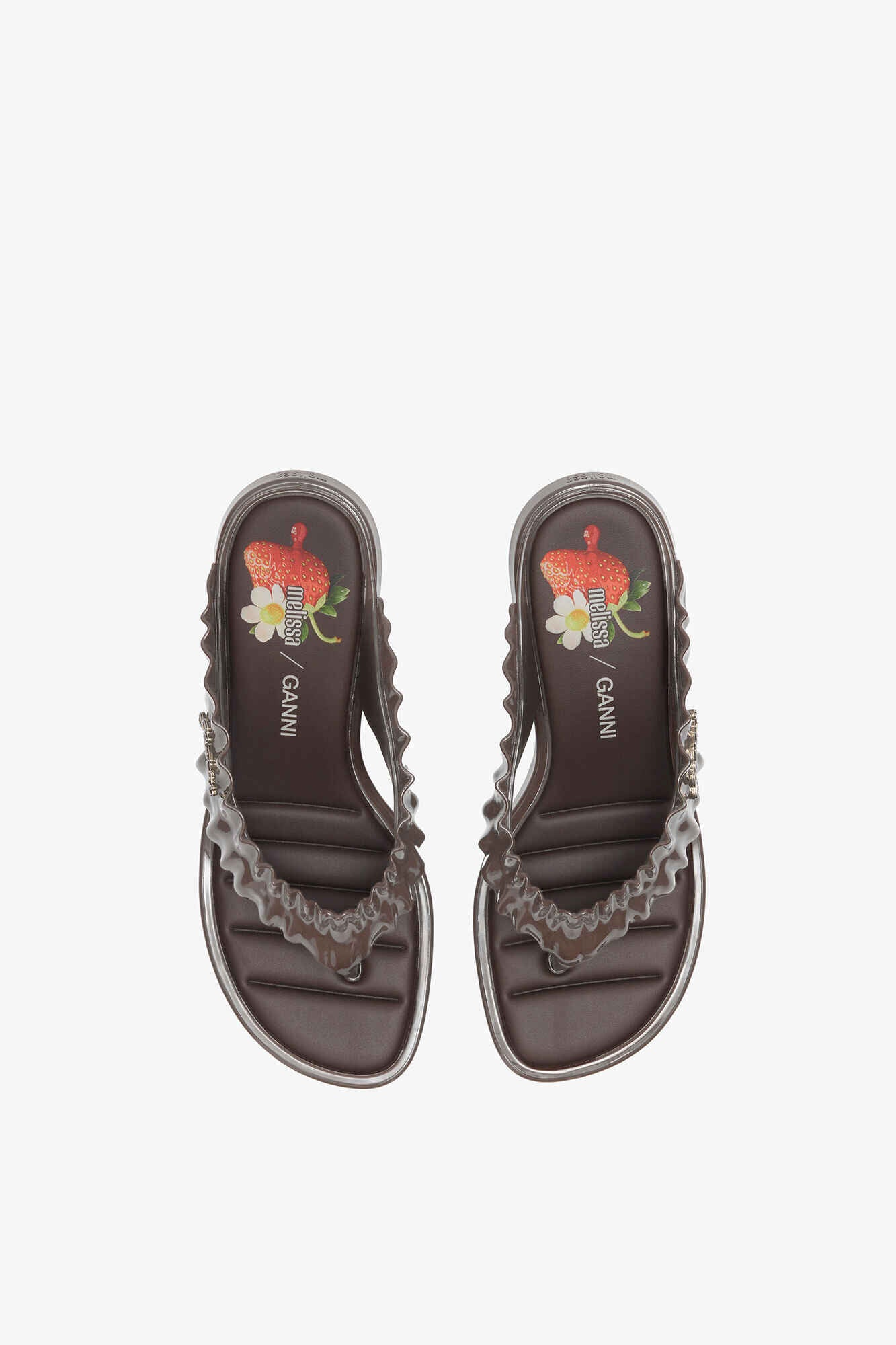 Melissa-Zehentrenner-Sandalen mit Pfennigabsatz in Braun