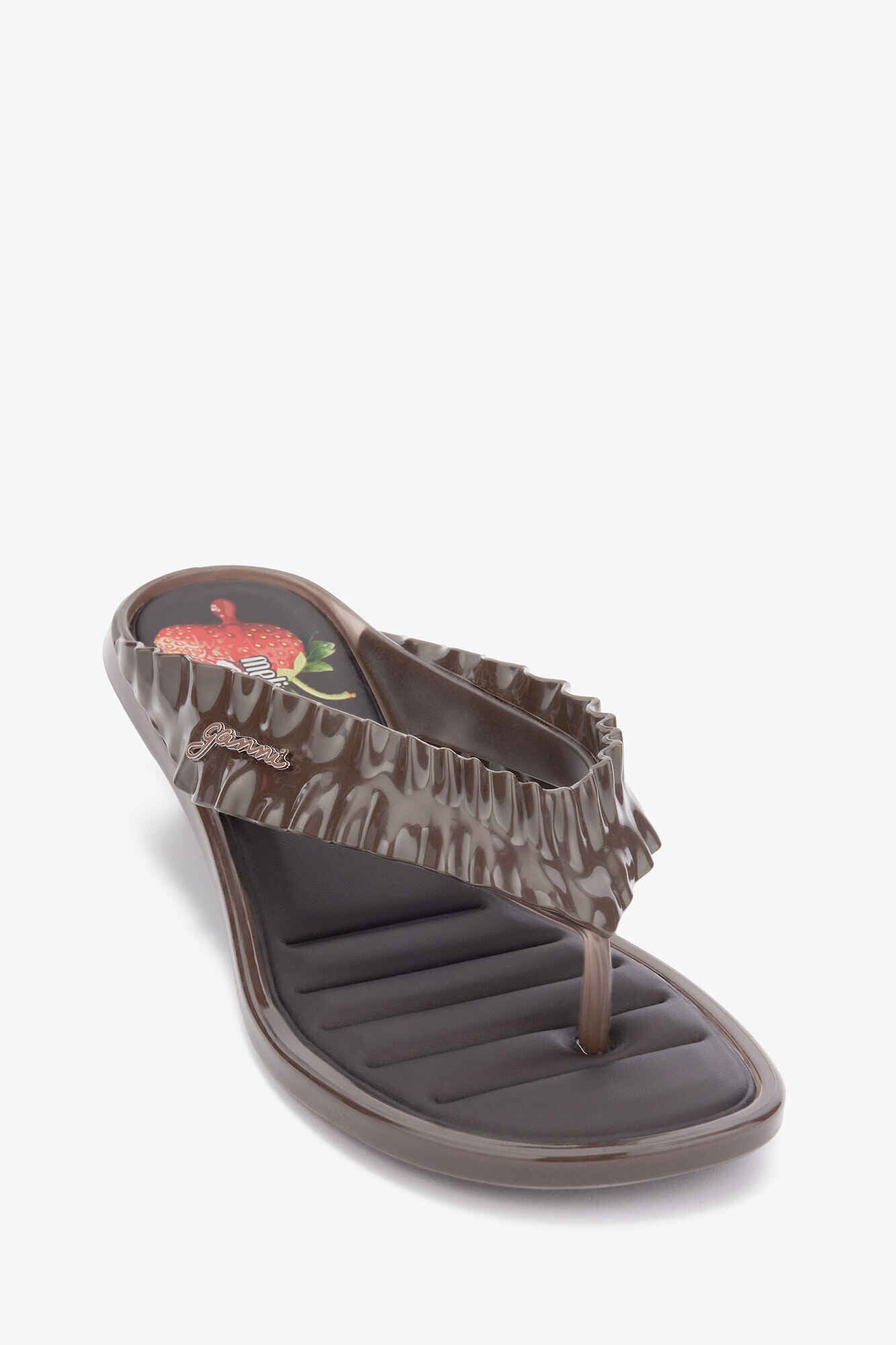 Melissa-Zehentrenner-Sandalen mit Pfennigabsatz in Braun