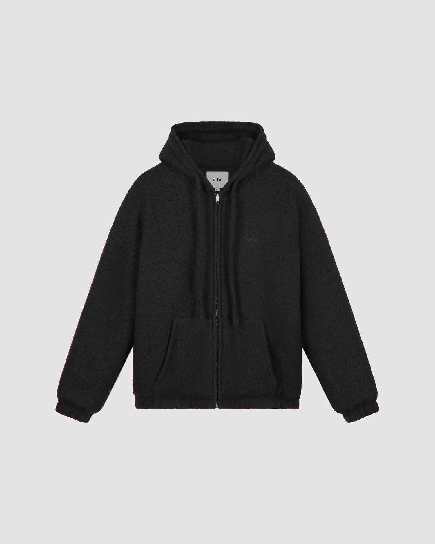 Boiled Wool Hooded Jacket