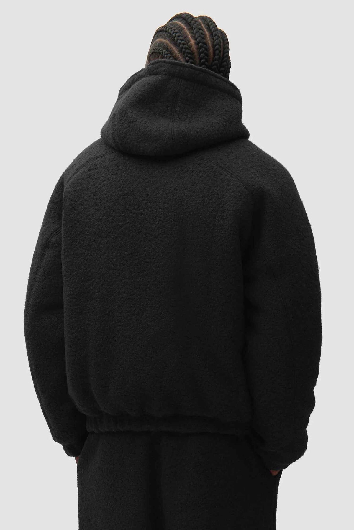 Boiled Wool Hooded Jacket