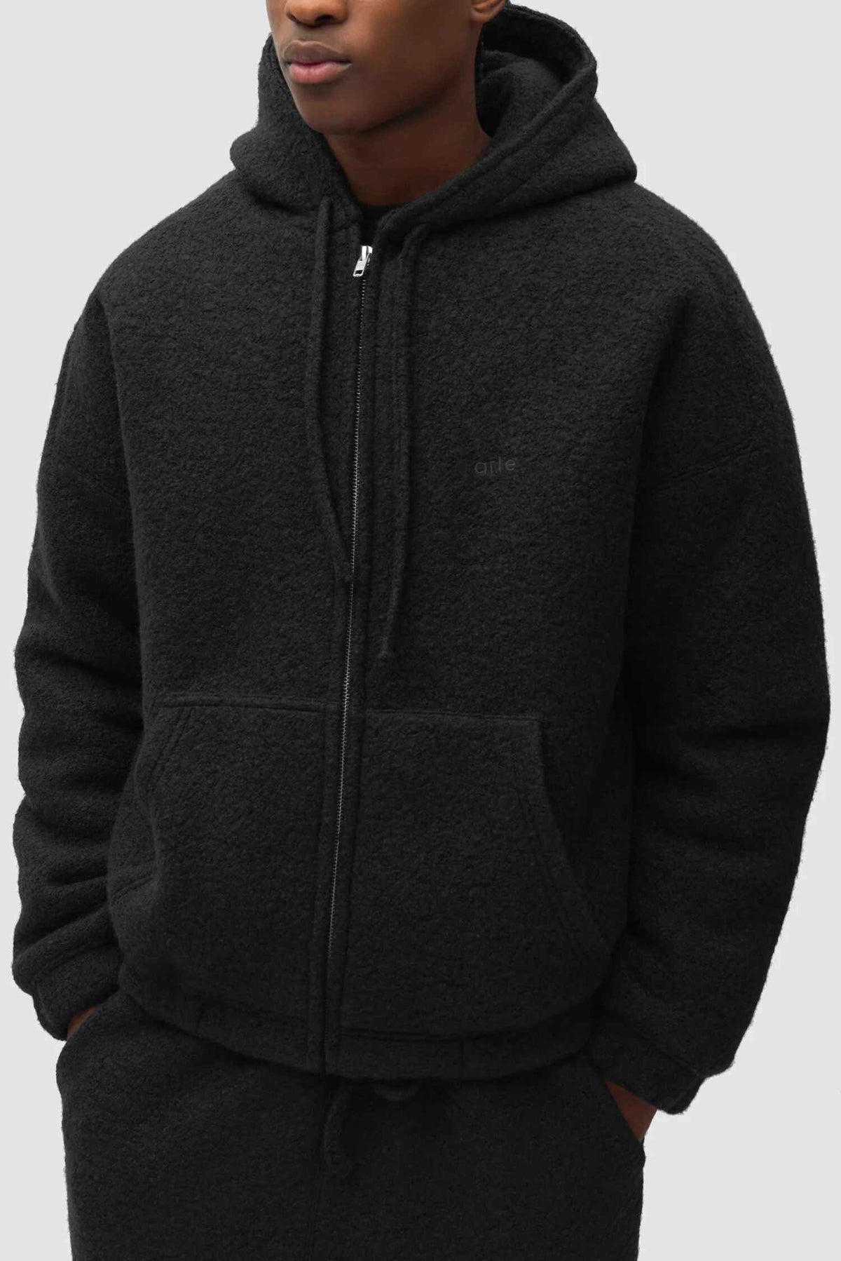 Boiled Wool Hooded Jacket